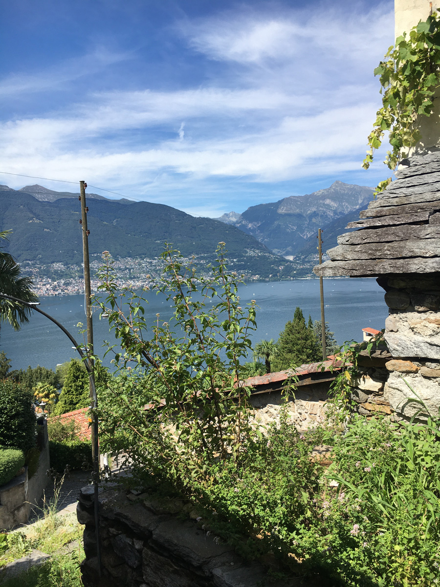 The view from the courtyard of the residency looking over Lago Maggiore.