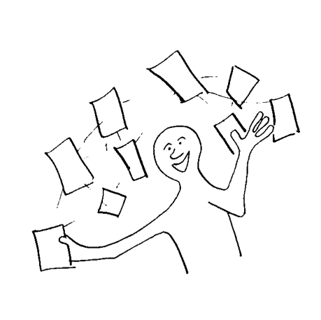 A happy person illustration from Computer Lib