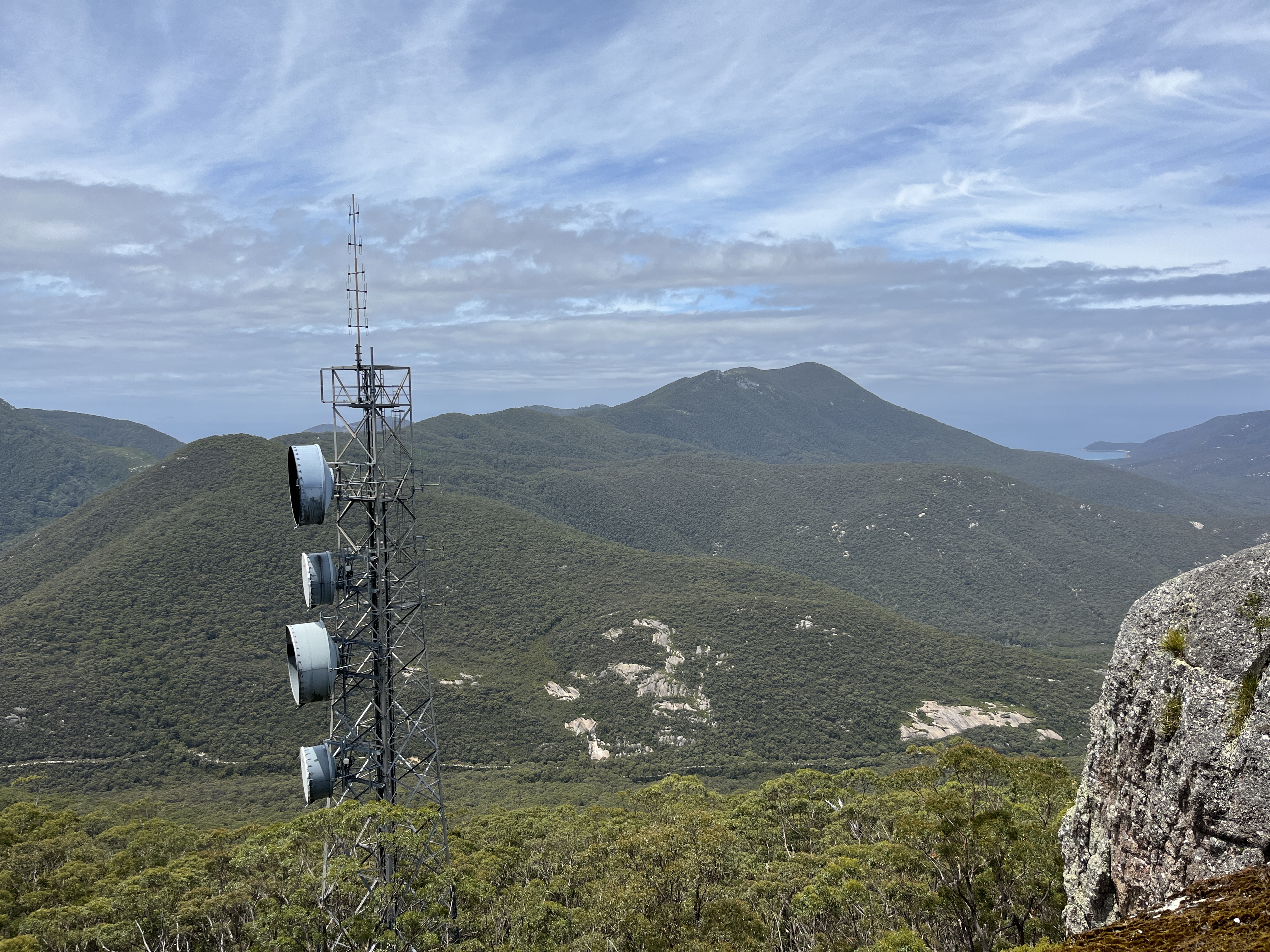 radio tower at the top of a hill on Wilsons Prom
